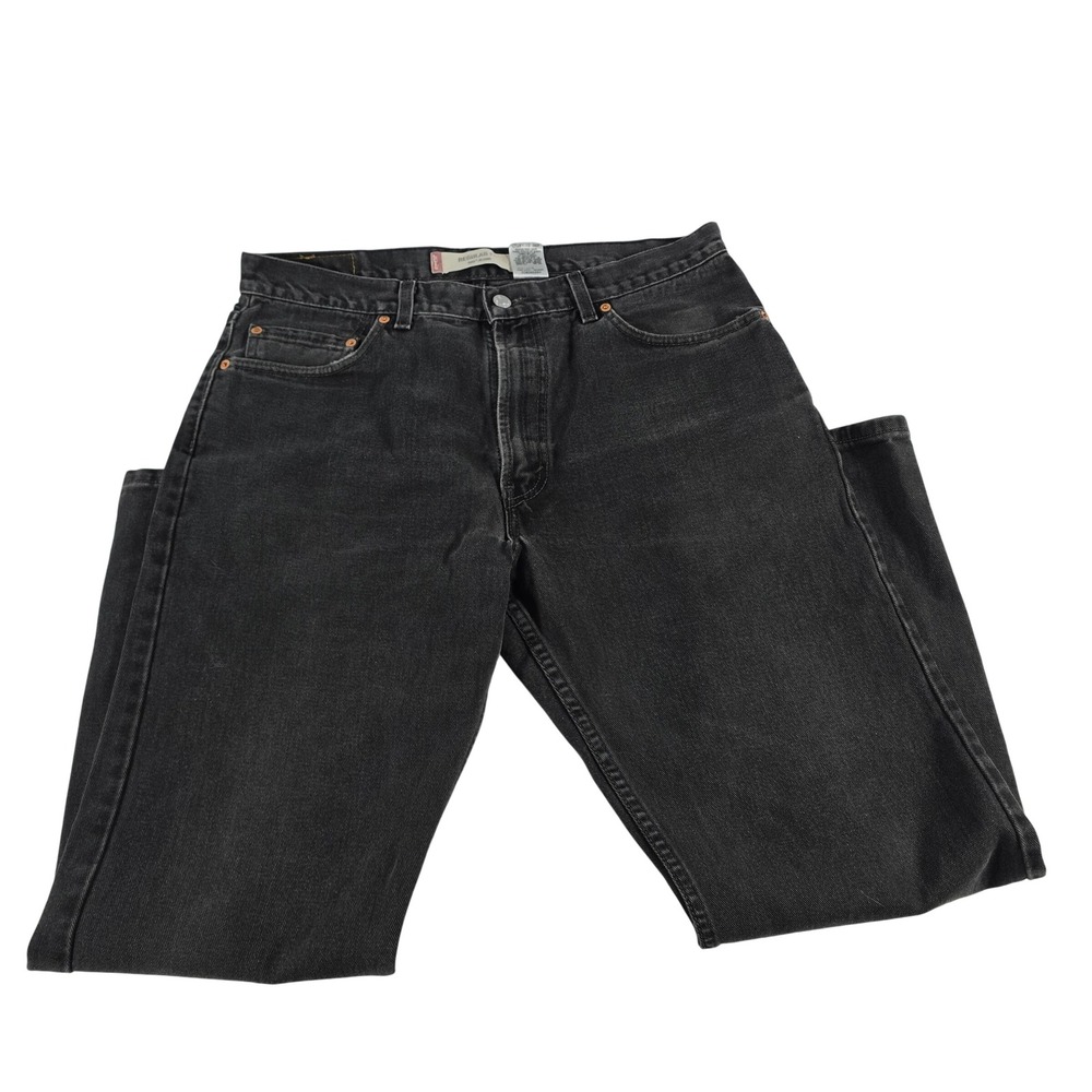 Levis 505 Regular Fit Jeans Mens 36x30 Faded Black Straight Leg Made in Canada